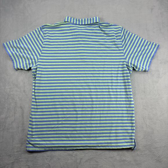 Southern Tide Polo Shirt Men's XL Green/Blue Striped Short Sleeve Pima Cotton - Picture 2 of 6